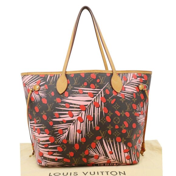 Louis Vuitton  Neverfull MM Jungle Dots Monogram Canvas Brown Tote Brown - Picture 3 of 15